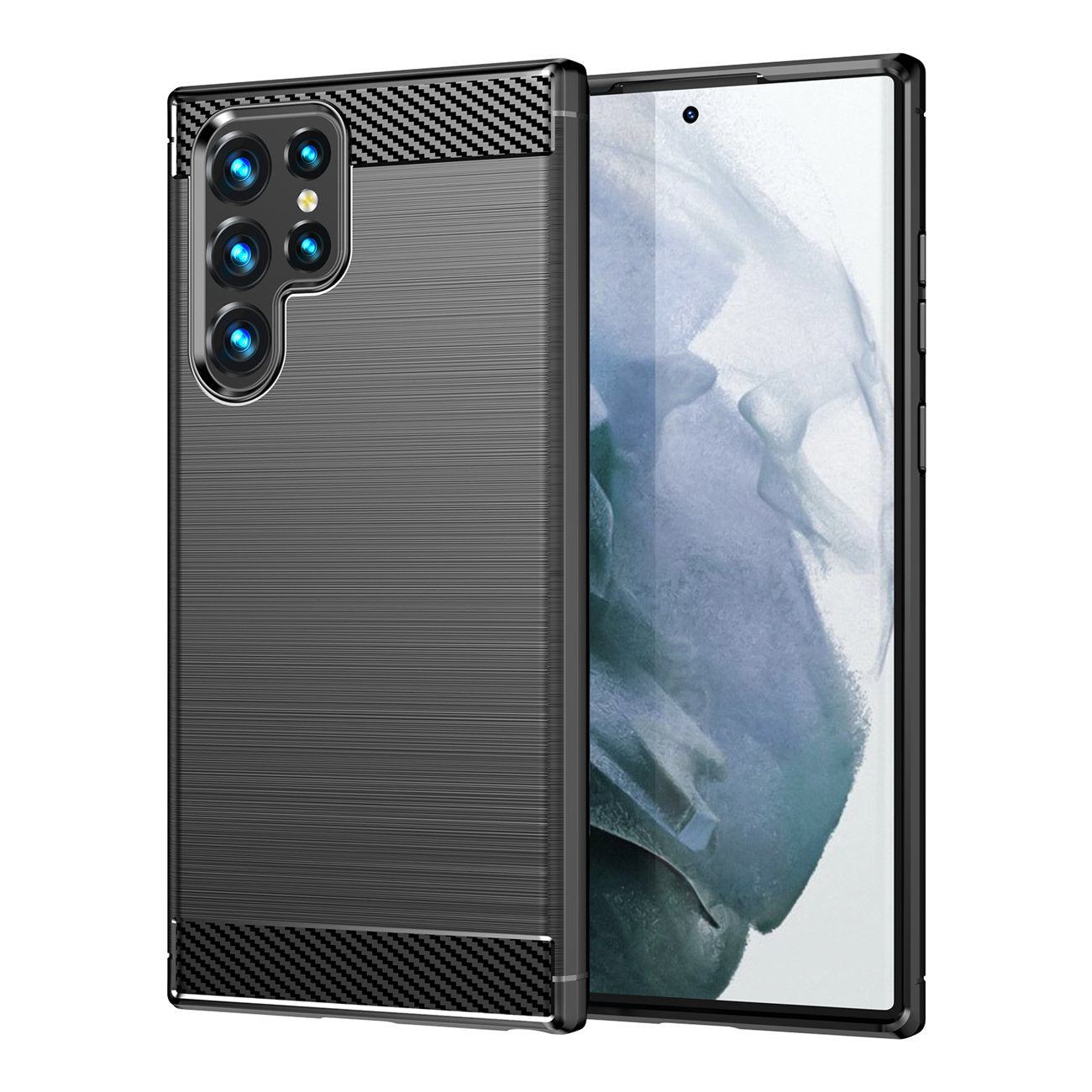 Coque pour Samsung Galaxy S23 Ultra S918, OEM, Carbone, Noire