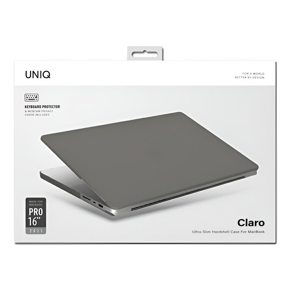 Coque UNIQ Claro pour Apple MacBook Pro 16 pouces (2026) / (2024) / (2023) / (2021), Gris Mat