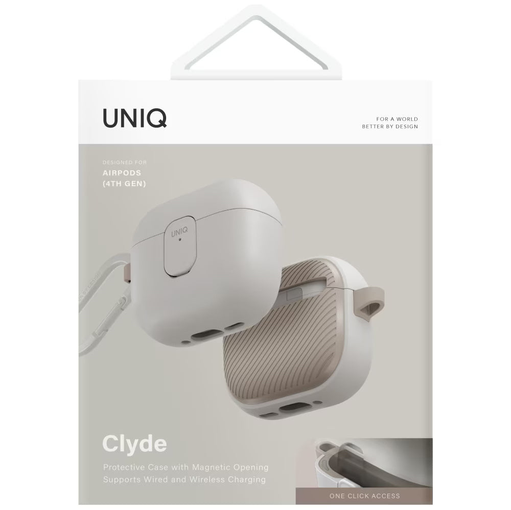 UNIQ Clyde Hülle für Apple AirPods 4, Beige Grau