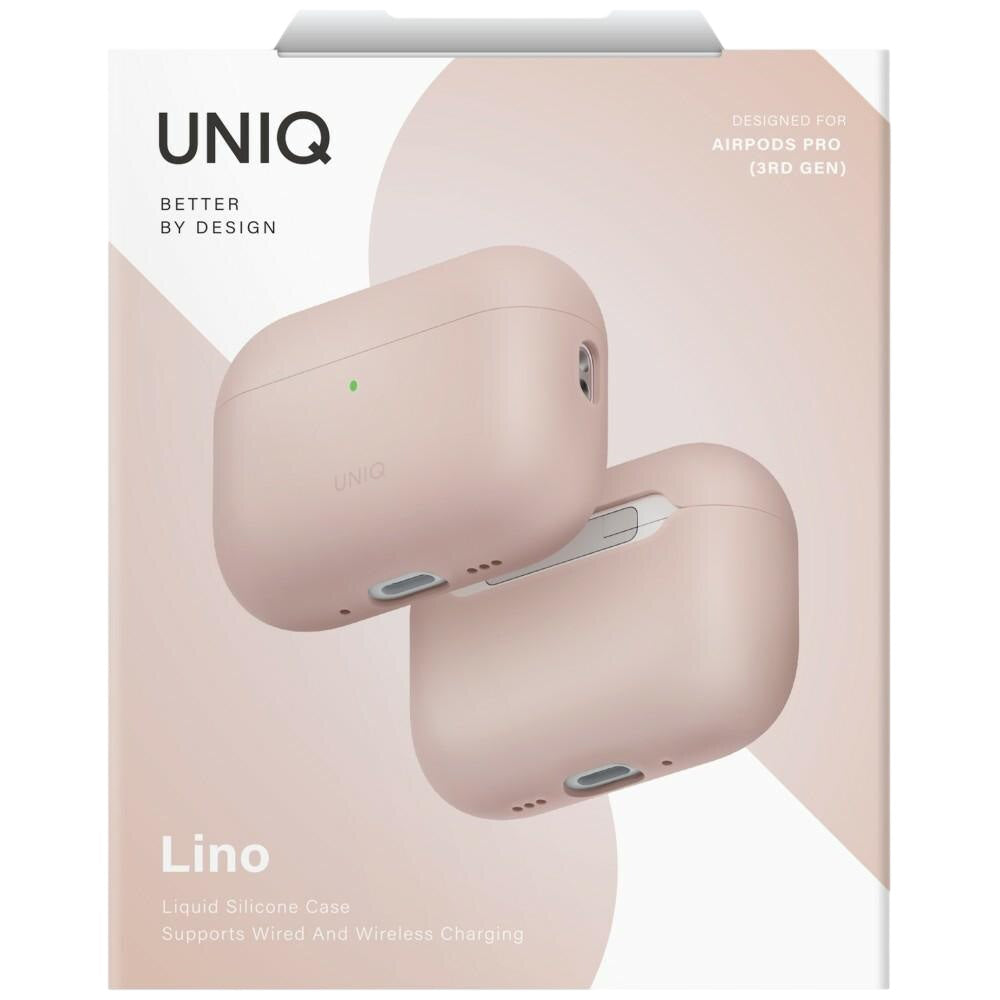 Coque UNIQ Lino pour Apple AirPods Pro 3, Rose
