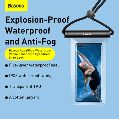 Custodia Universale Waterproof, Baseus, AquaGlide Cylindrical, Nera P60263701113-00