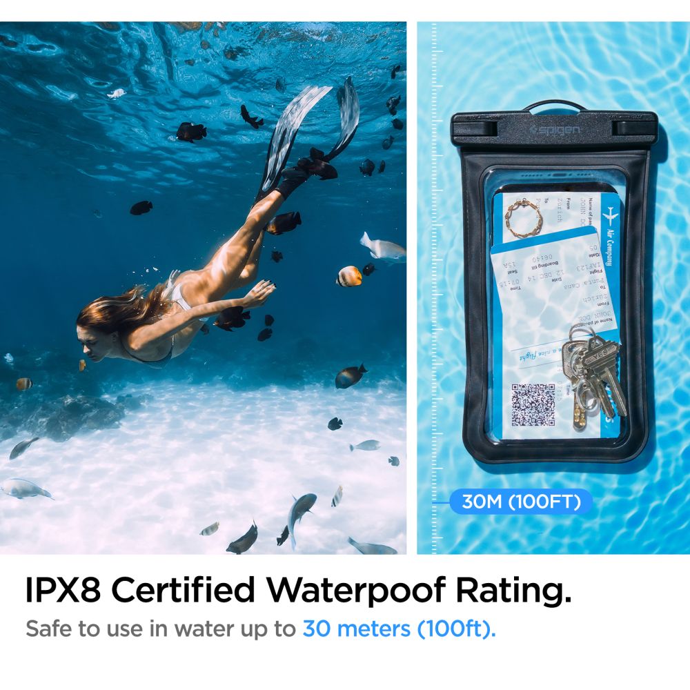 Housse Universelle Waterproof pour Téléphone 3.5inch - 7inch, Spigen, A601, Noire AMP04525