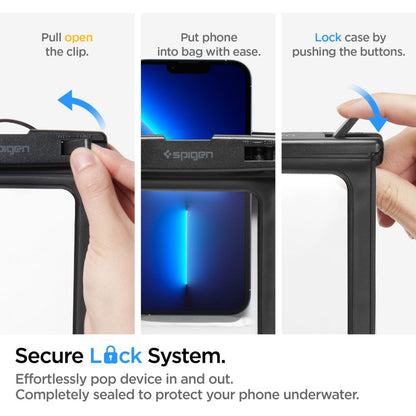 Étui Universel Waterproof pour Téléphone max. 3.5inch - 7inch, Spigen, A601, Set 2 pièces, Noir AMP04523