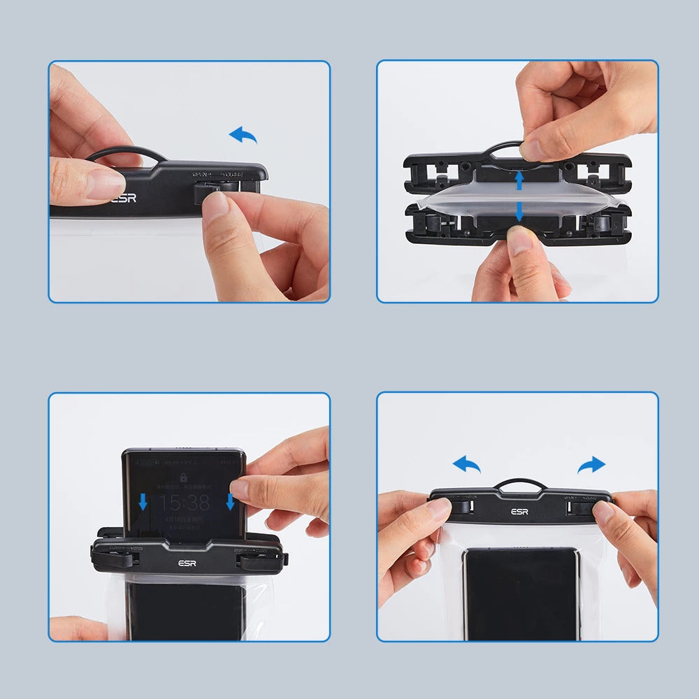 Custodia Universale Waterproof per Telefono max. 6.5inch, ESR, Nera