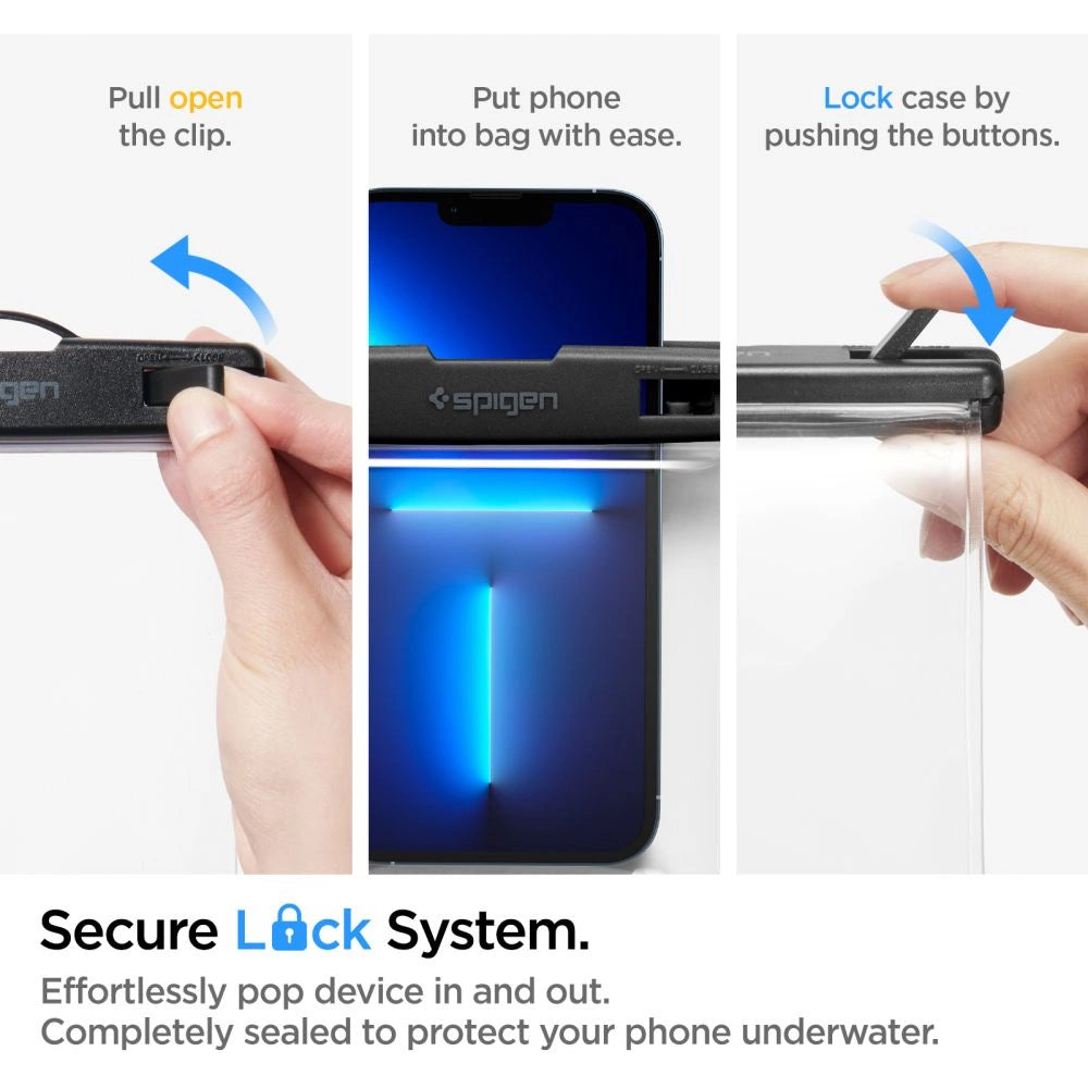 Custodia Universale Waterproof per Telefono max. 8.2inch, Spigen, A601, Trasparente