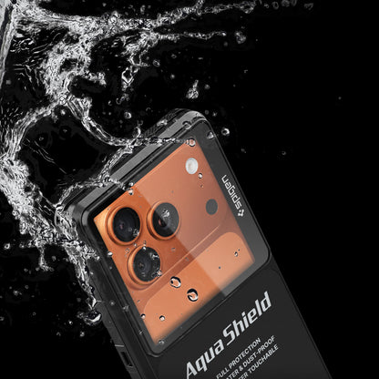 Custodia Universale Waterproof Spigen per Telefono max. 6,9 pollici, Aqua Shield A604, Nera ACS11675