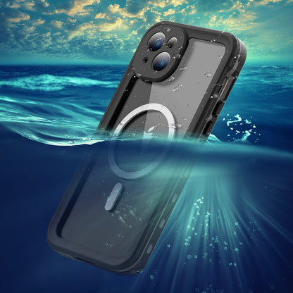 Wasserdichte MagSafe-Hülle für Apple iPhone 15 Plus, ShellBox, Schwarz