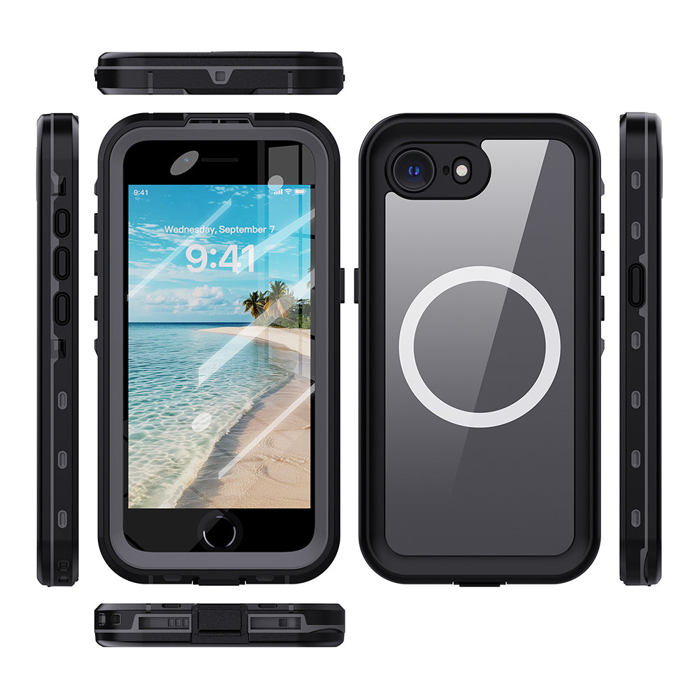 Custodia MagSafe Waterproof per Apple iPhone 17e / 16e, Techsuit, Shellbox, Nera