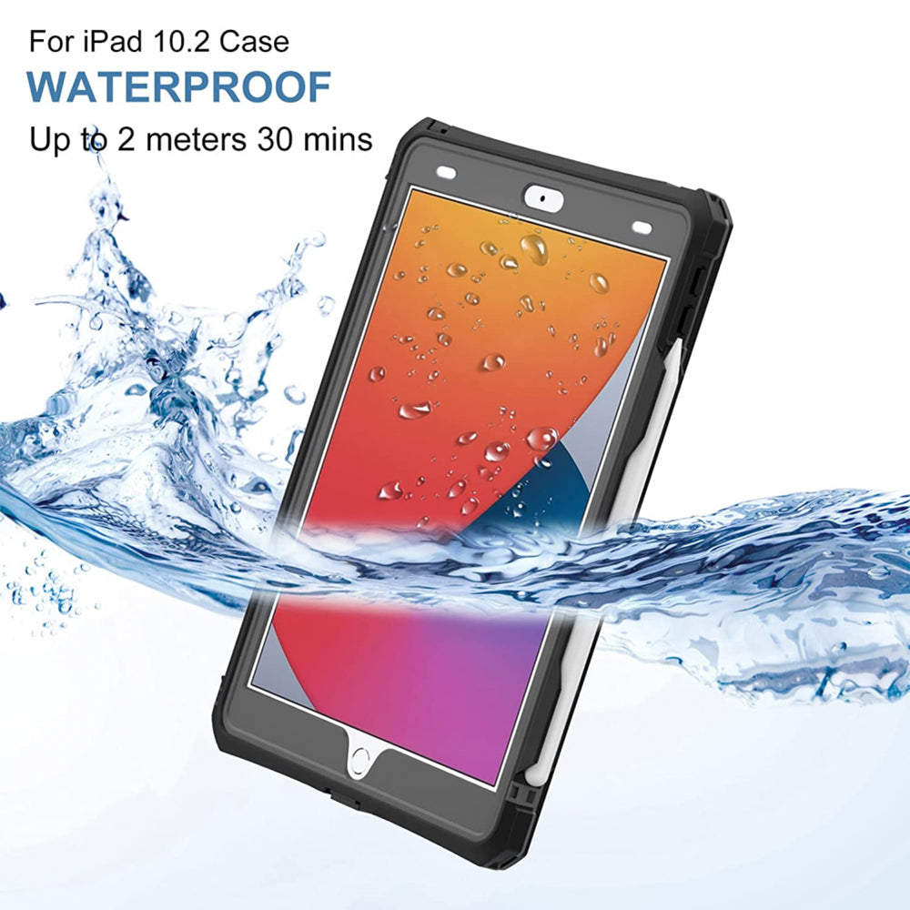 Custodia Waterproof per Apple iPad 10.2 (2021) / 10.2 (2020) / 10.2 (2019), ShellBox, Nera