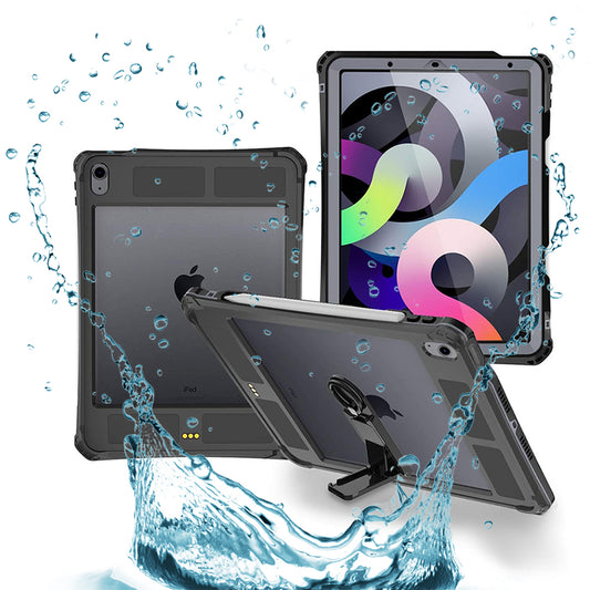 Wasserdichte Hülle für Apple iPad Air (2022) / Air (2020), ShellBox, Schwarz