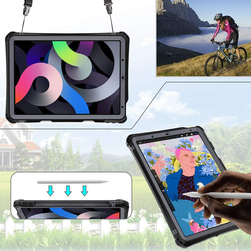 Custodia Waterproof per Apple iPad Air (2022) / Air (2020), ShellBox, Nera