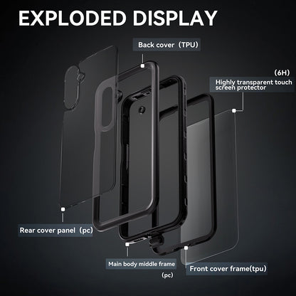 Custodia Waterproof per Samsung Galaxy A16 5G A166 / A16 4G A165, ShellBox, Nera