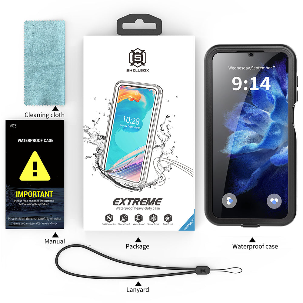 Custodia Waterproof per Samsung Galaxy A16 5G A166 / A16 4G A165, ShellBox, Nera