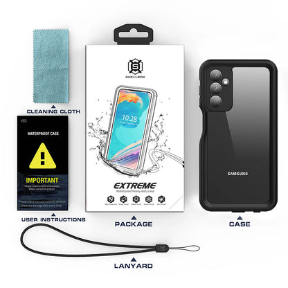 Coque Waterproof pour Samsung Galaxy A25 A256, ShellBox, Noire