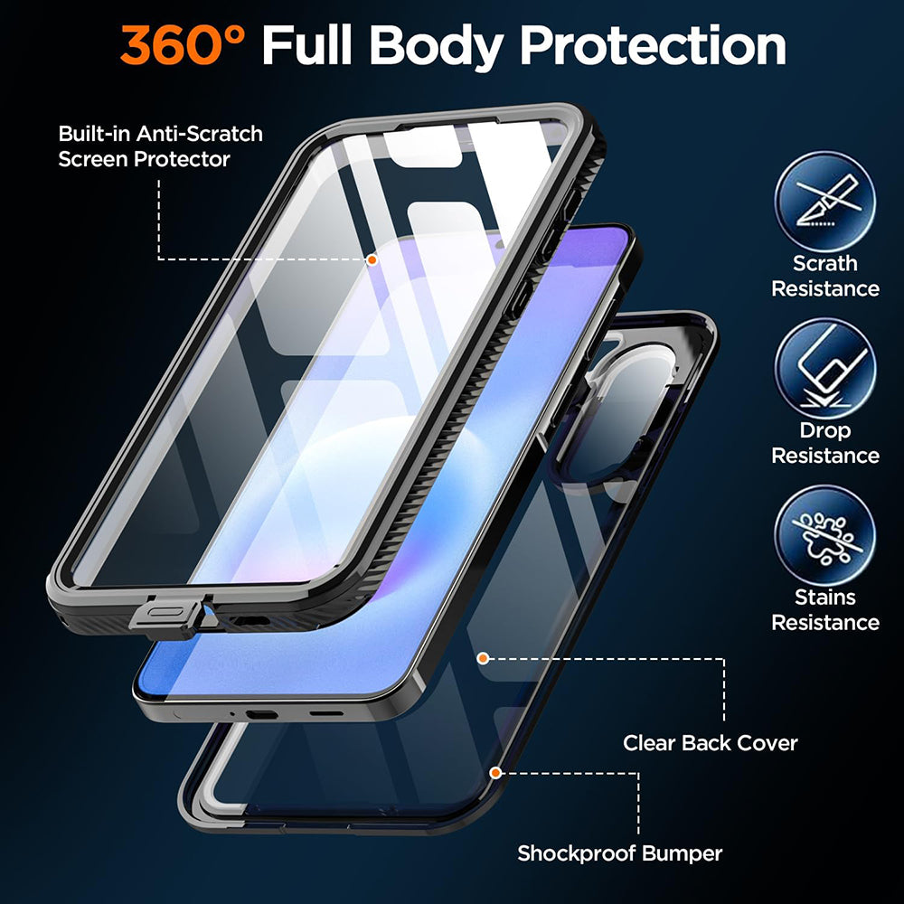Custodia Waterproof per Samsung Galaxy A57 5G, ShellBox, Nera
