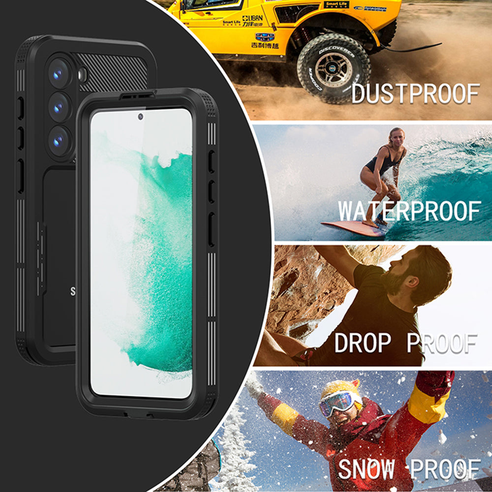 Custodia Waterproof per Samsung Galaxy S23 S911, ShellBox, Nera