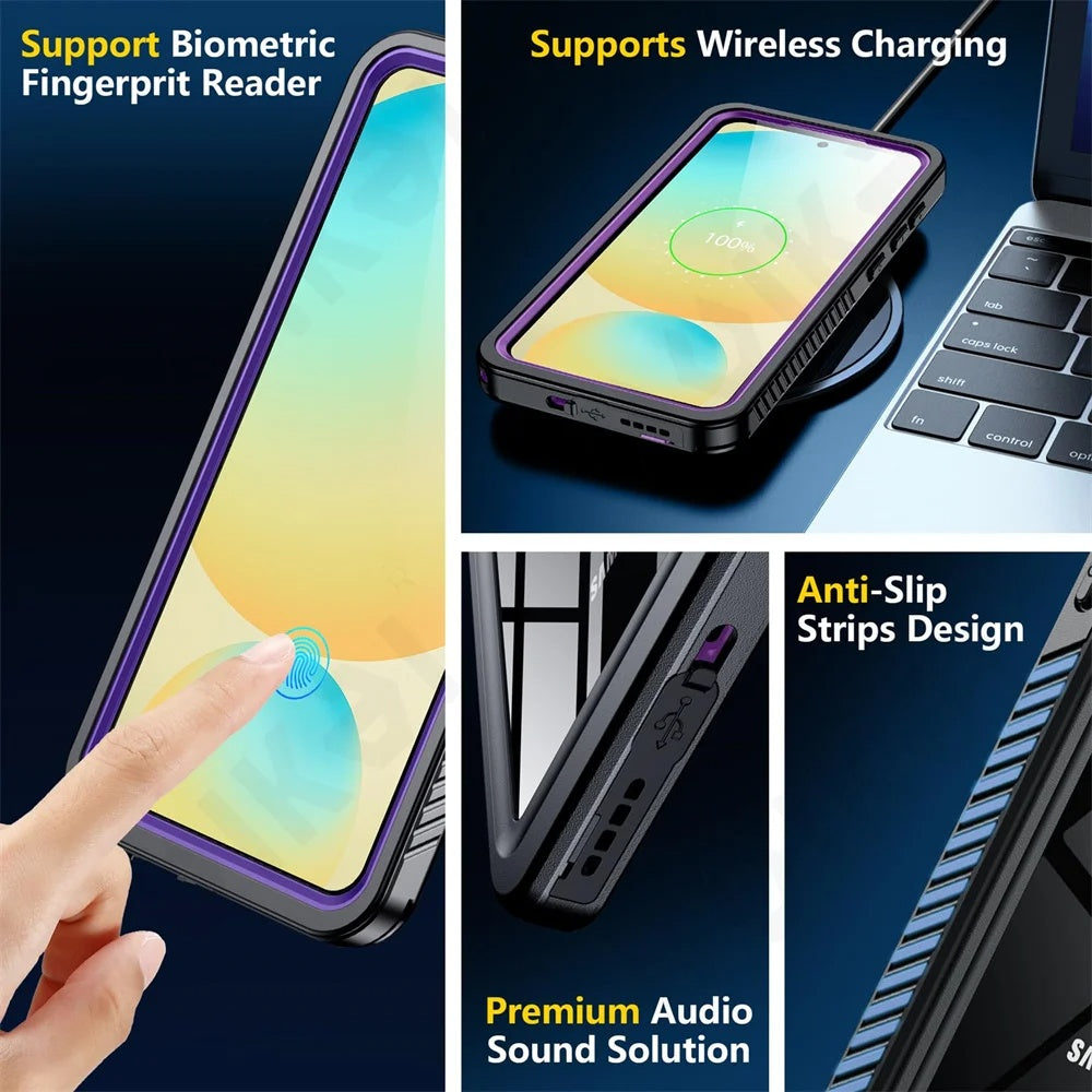 Custodia Waterproof per Samsung Galaxy S25 S931, ShellBox, Nera