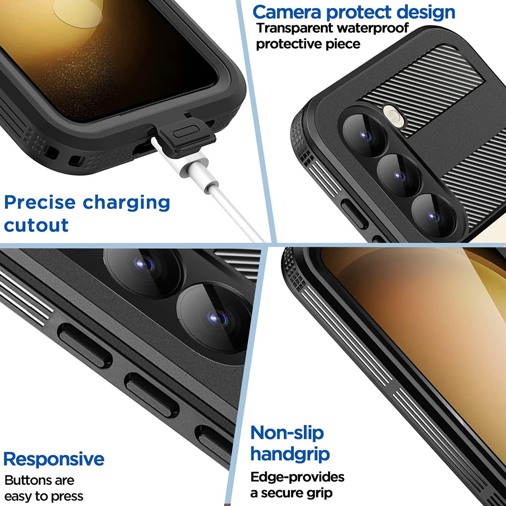 Wasserdichte Hülle für Samsung Galaxy S26, ShellBox, Schwarz