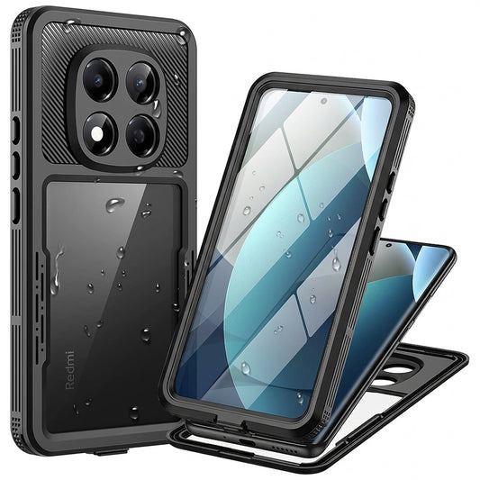 Wasserdichte Hülle für Xiaomi Redmi Note 15 Pro 5G, ShellBox, Schwarz