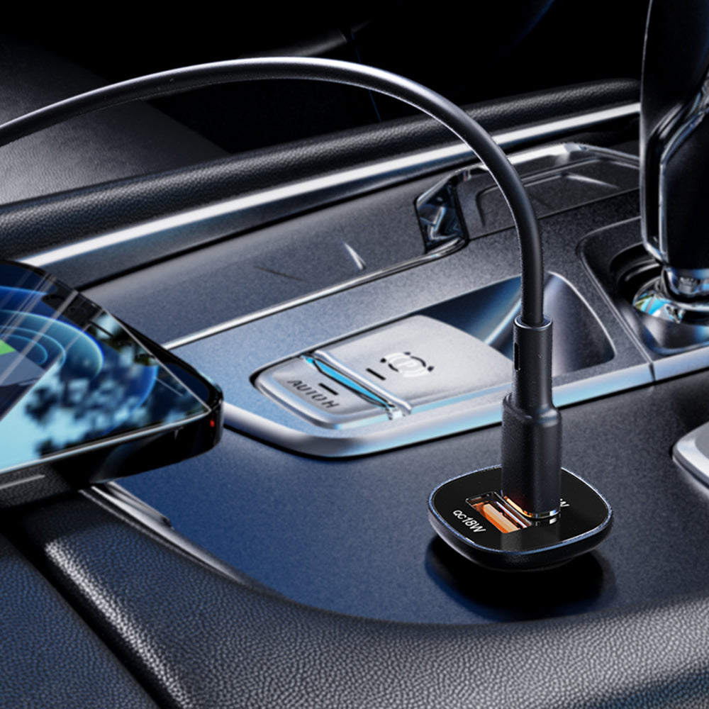 Auto-Ladegerät Acefast B1, 38W, 3A, 1 x USB-A - 1 x USB-C, Schwarz