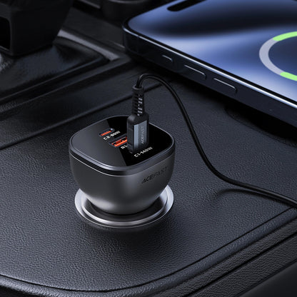 Chargeur de voiture Acefast B14, 165W, 5A, 1 x USB-A - 2 x USB-C, Noir