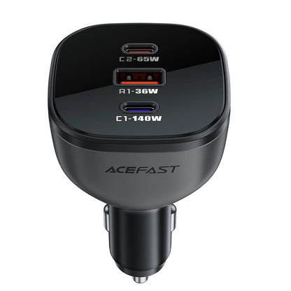 Chargeur de voiture Acefast B14, 165W, 5A, 1 x USB-A - 2 x USB-C, Noir
