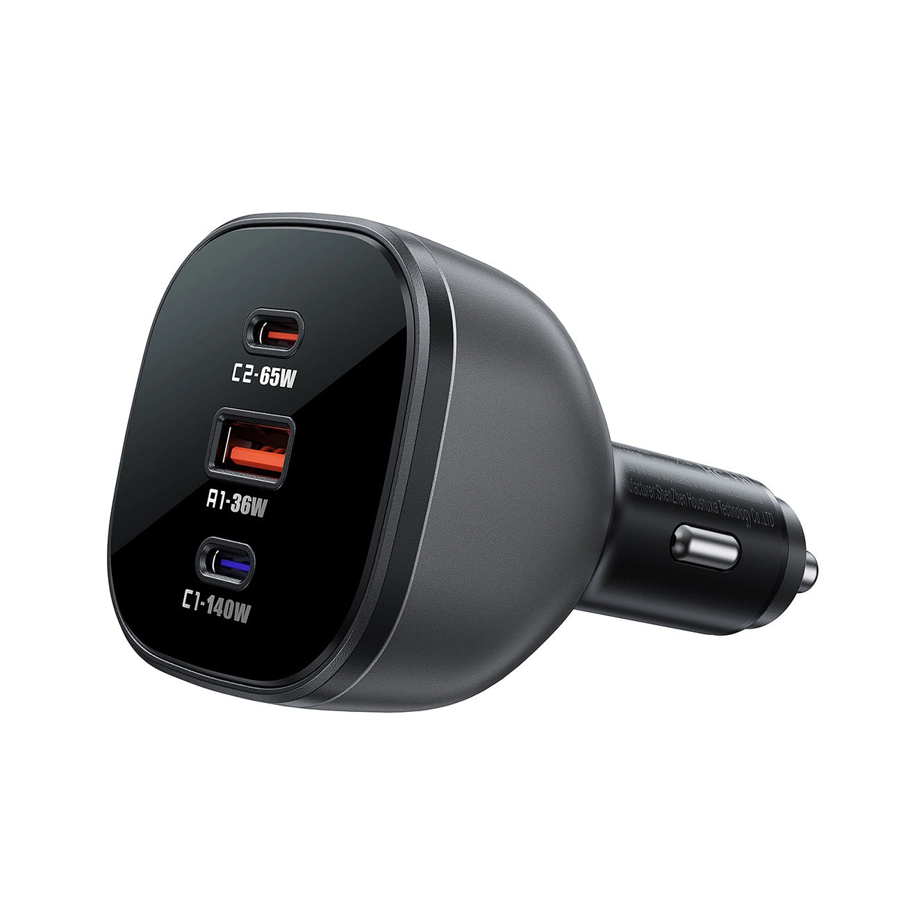 Chargeur de voiture Acefast B14, 165W, 5A, 1 x USB-A - 2 x USB-C, Noir