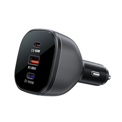 Chargeur de voiture Acefast B14, 165W, 5A, 1 x USB-A - 2 x USB-C, Noir