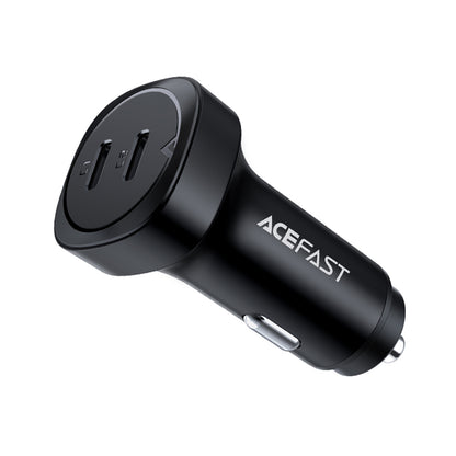 Chargeur de voiture Acefast B2, 72W, 3A, 2 x USB-C, Noir