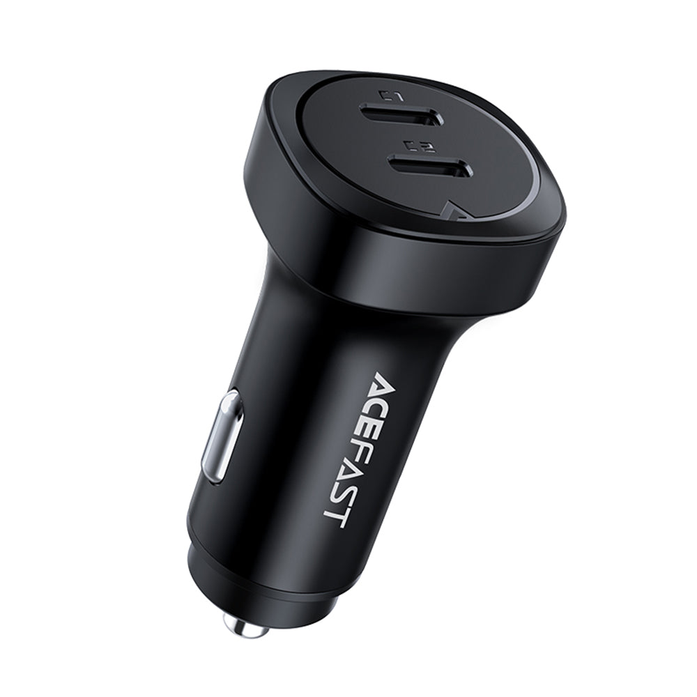 Chargeur de voiture Acefast B2, 72W, 3A, 2 x USB-C, Noir
