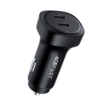 Chargeur de voiture Acefast B2, 72W, 3A, 2 x USB-C, Noir
