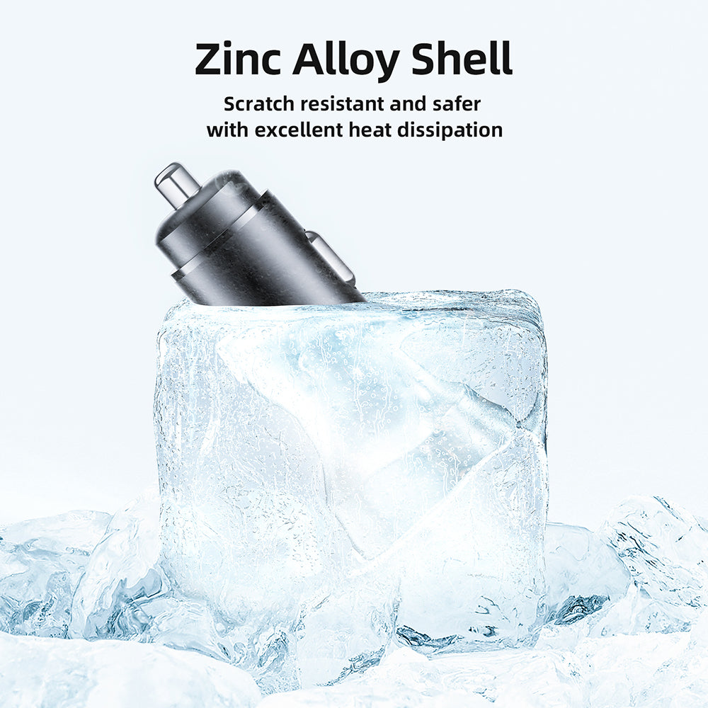 Chargeur de voiture Acefast B2, 72W, 3A, 2 x USB-C, Noir