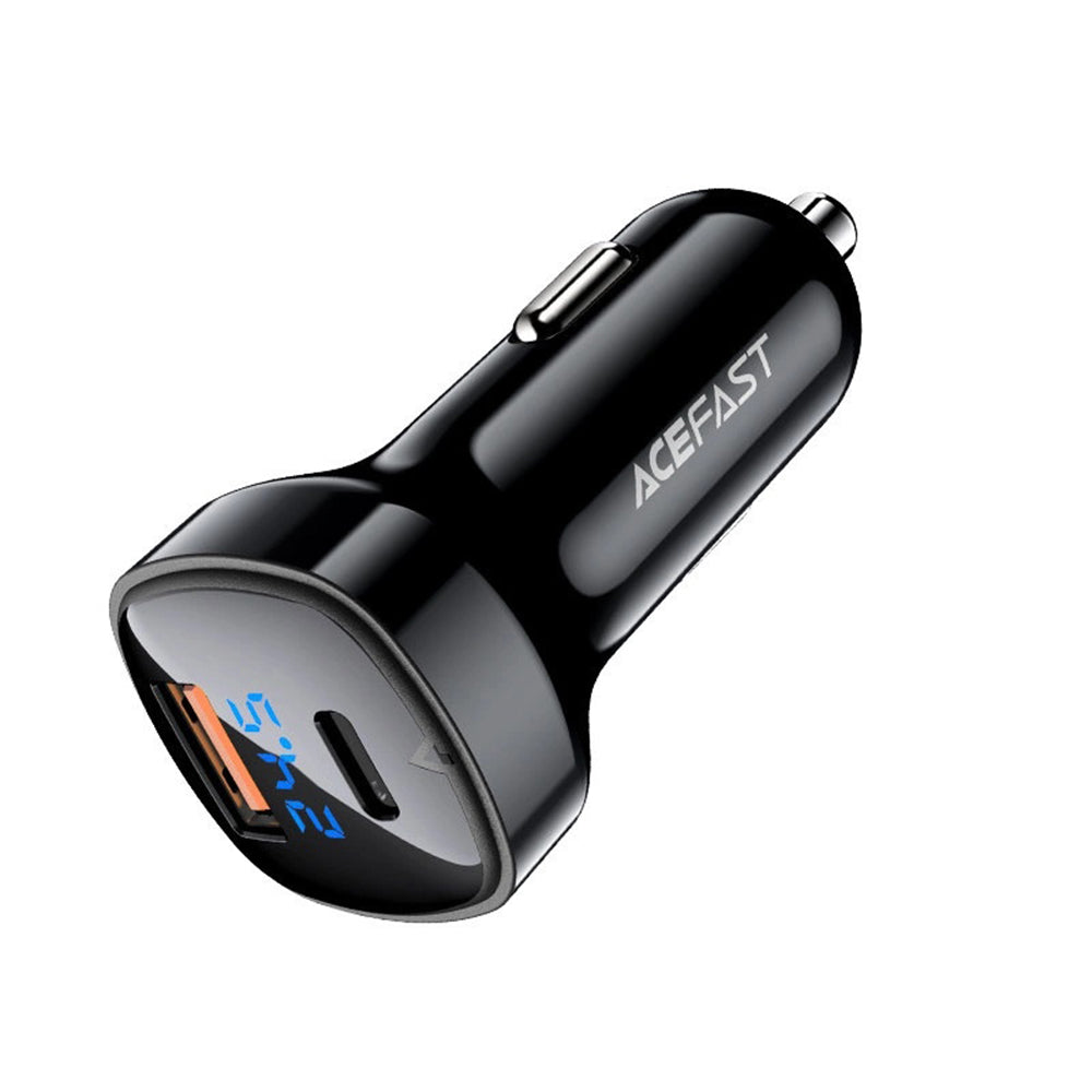 Auto-Ladegerät Acefast B4, 66W, 3A, 1 x USB-A - 1 x USB-C, Schwarz