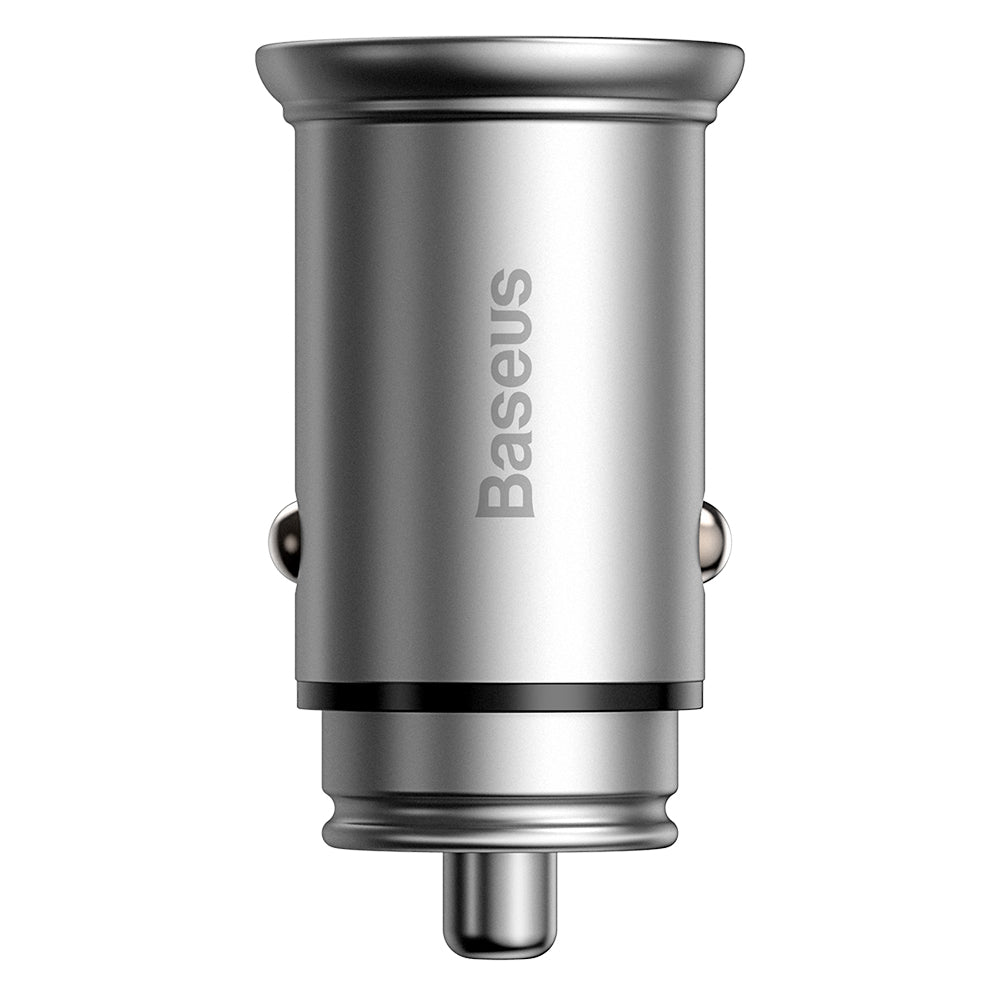 Auto-Ladegerät Baseus Circular Metal, 30W, 5A, 1 x USB-A - 1 x USB-C, Grau