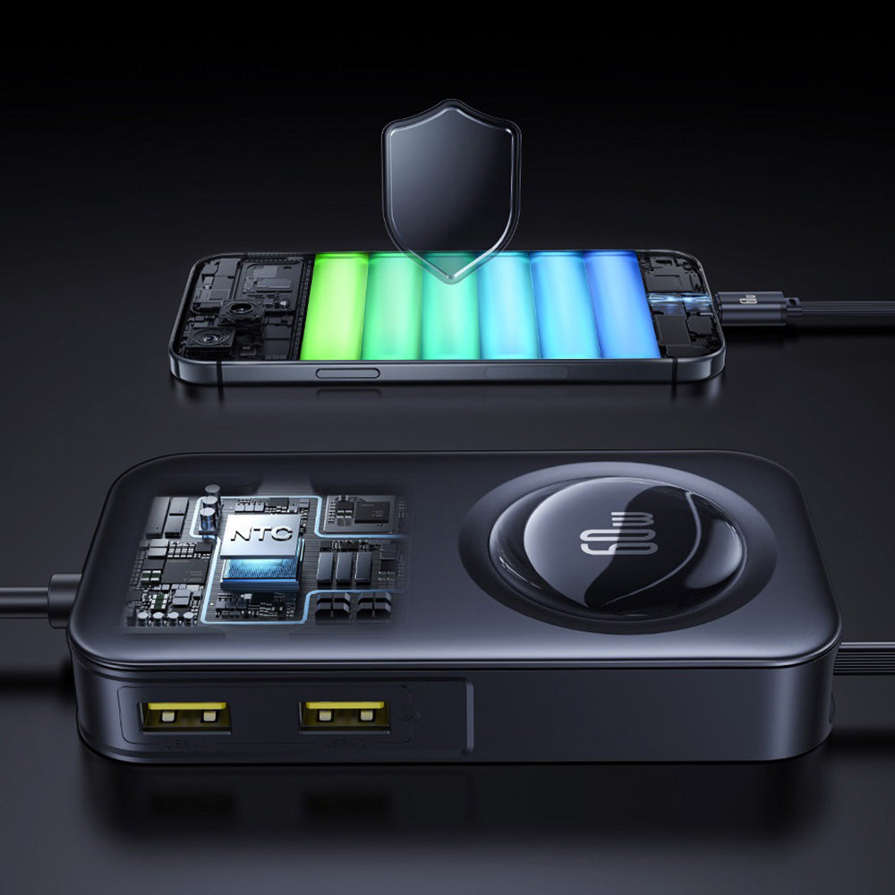 Auto-Ladegerät Baseus PrimeTrip VW1, 105W, 3A, 3 x USB-A - 2 x USB-C, Schwarz C00069000121-00