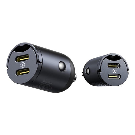 Caricabatterie Auto Baseus Tiny Star, 30W, 3A, 2 x USB-C, Nero C00035001121-03