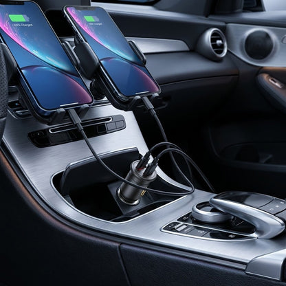 Caricabatterie Auto Blueo, 35W, 3A, 1 x USB-A - 1 x USB-C, Grigio