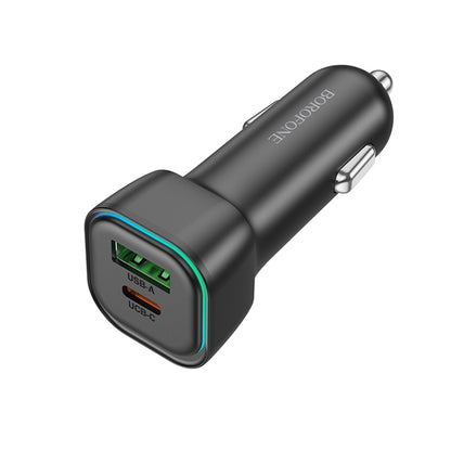 Auto-Ladegerät Borofone BZ28A Trophie, 30W, 3A, 1 x USB-A - 1 x USB-C, Schwarz