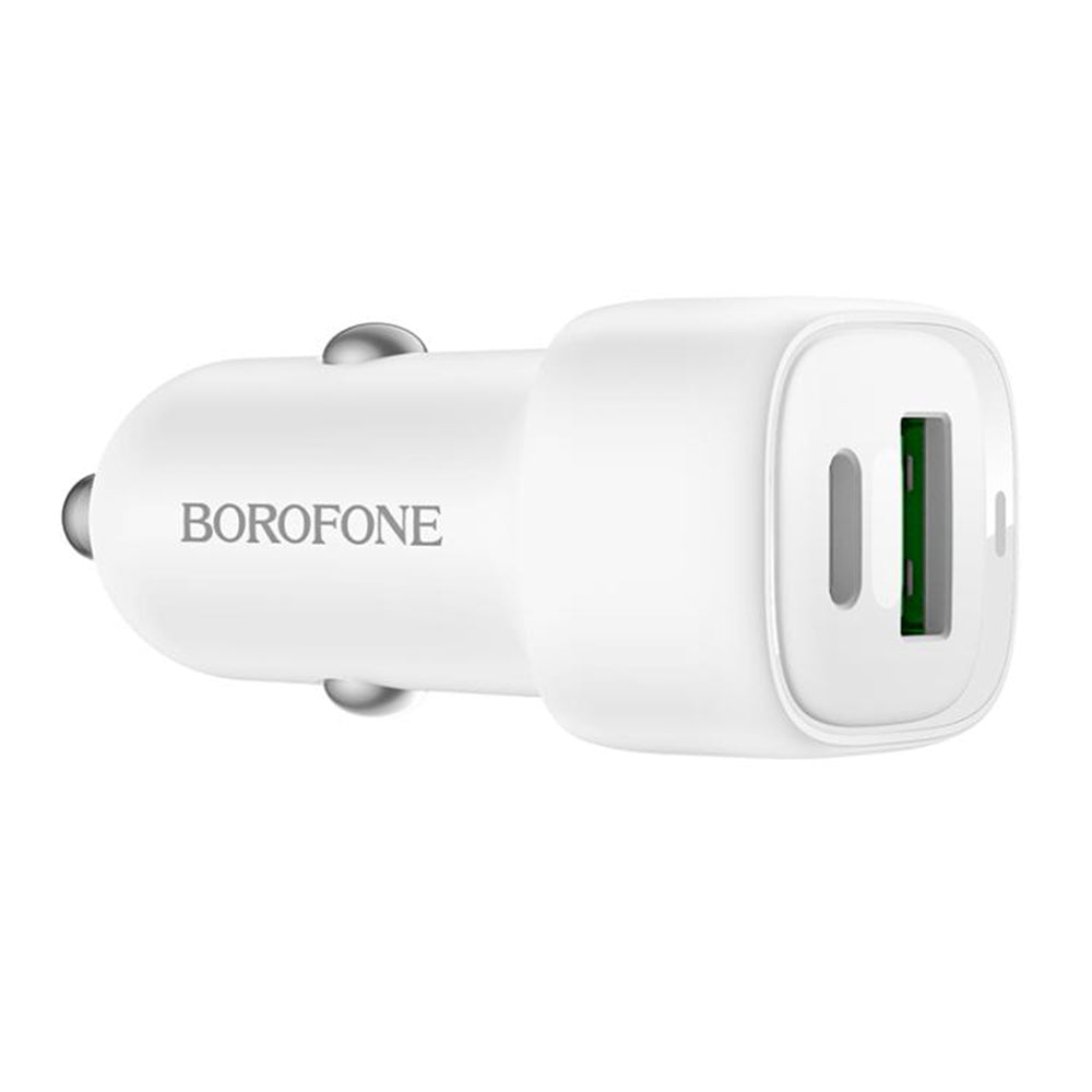 Auto-Ladegerät Borofone BZ34B Cloud, 20W, 3A, 1 x USB-A - 1 x USB-C, Weiß