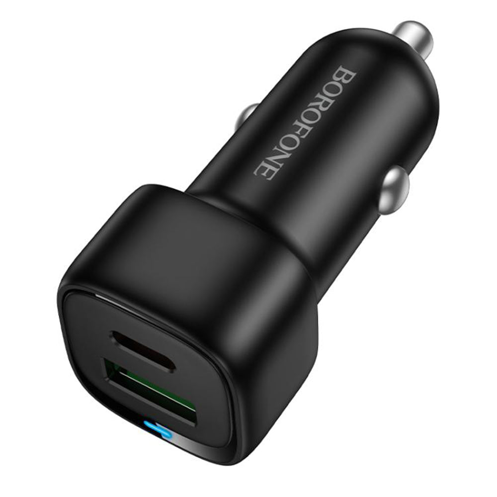 Caricabatterie Auto Borofone BZ34B Cloud, 38W, 3A, 1 x USB-A - 1 x USB-C, Nero