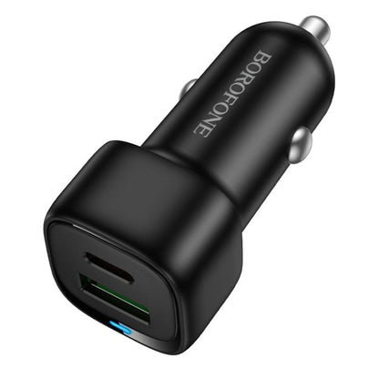Caricabatterie Auto Borofone BZ34B Cloud, 38W, 3A, 1 x USB-A - 1 x USB-C, Nero