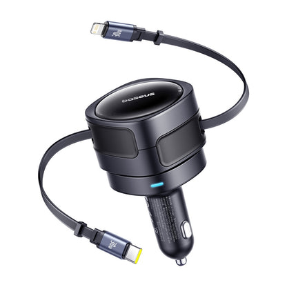 Caricabatterie Auto Con Cavo USB-C / Lightning Baseus Enjoyment Max, 60W, 3A, Nero C00035507121-00
