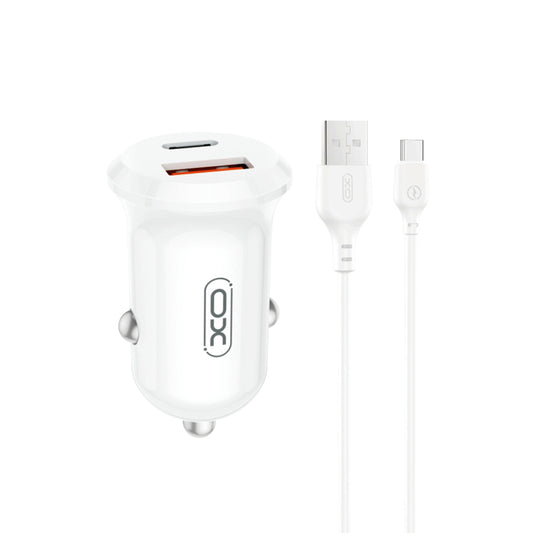 Auto-Ladegerät mit USB-C Kabel XO Design CC69, 30W, 3A, 1 x USB-A - 1 x USB-C, Weiß
