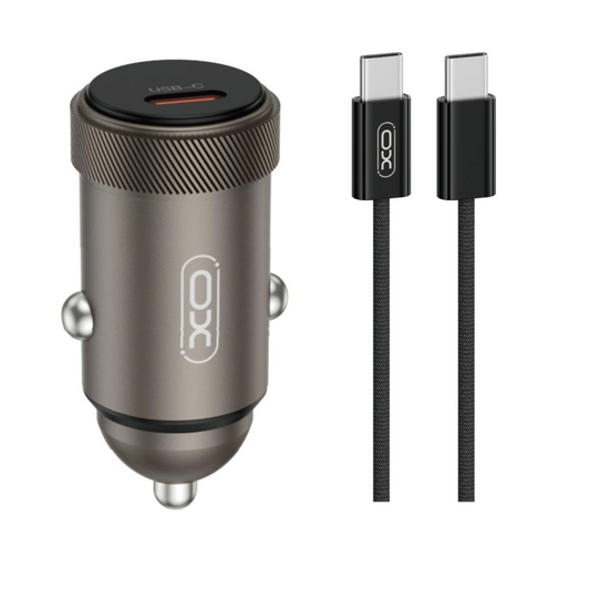 Caricabatterie Auto Con Cavo USB-C XO Design CC70, 30W, 3A, 1 x USB-C, Nero