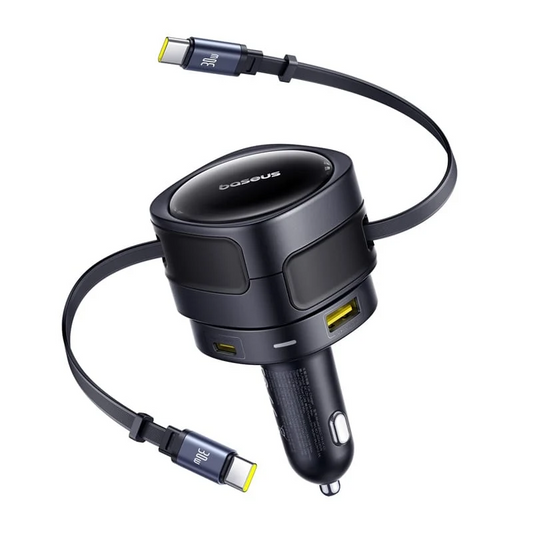 Chargeur de voiture avec câble USB-C Baseus Enjoyment Max, 90 W, 1 x USB-A - 1 x USB-C, noir C00035507121-03