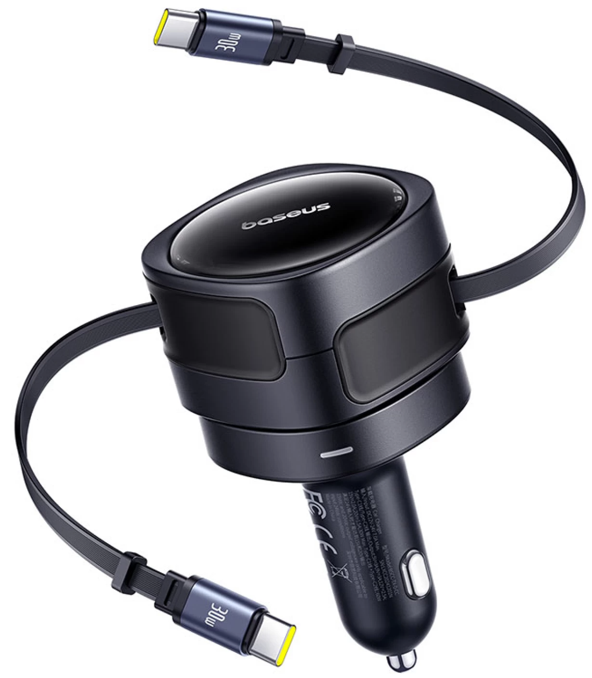 Baseus Enjoyment Max Autoladegerät mit USB-C-Kabel, 60 W, Schwarz C00035507121-01