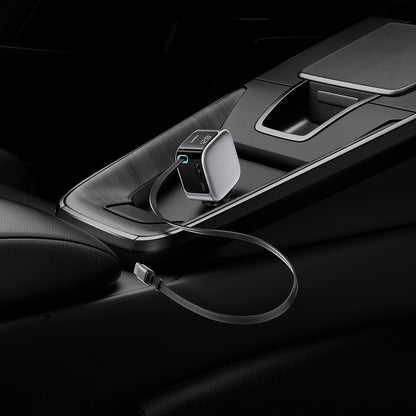 Caricatore Auto Con Cavo USB-C Cuktech CC903P Display, 100W, 5A, 1 x USB-A - 1 x USB-C, Grigio