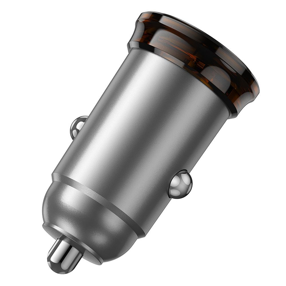 Caricabatterie Auto Con Cavo Lightning HOCO NZ16A, 43W, 3A, 1 x USB-A - 1 x USB-C, Grigio