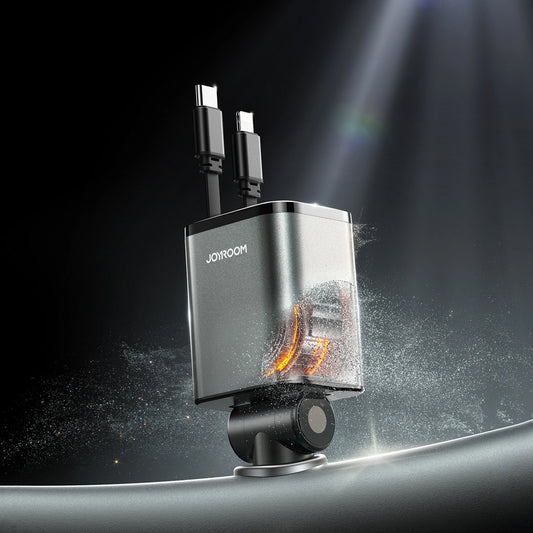 Caricabatterie Auto Con Cavo USB-C / Lightning Joyroom JR-CCL05, 30W, 3A, 1 x USB-A - 1 x USB-C, Grigio