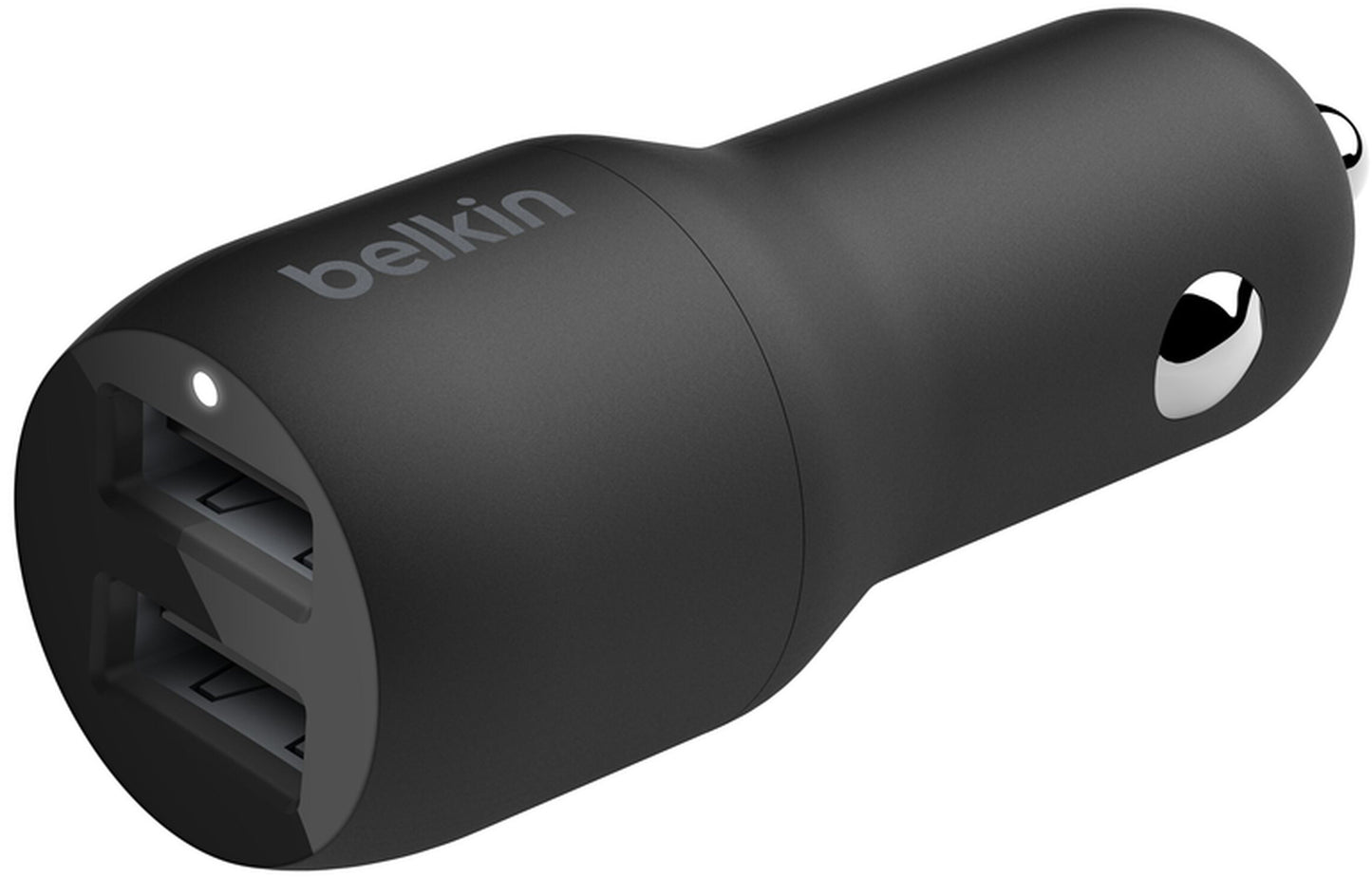 Chargeur Auto Avec Câble Lightning Belkin BoostCharge Dual, 24W, 2.4A, 2 x USB-A, Noir CCD001bt1MBK